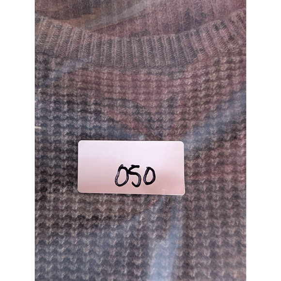 J Crew‎ Womens Merino Wool Gray Waffle Knit Classic Preppy Round Neck Sweater LG - Picture 8 of 8